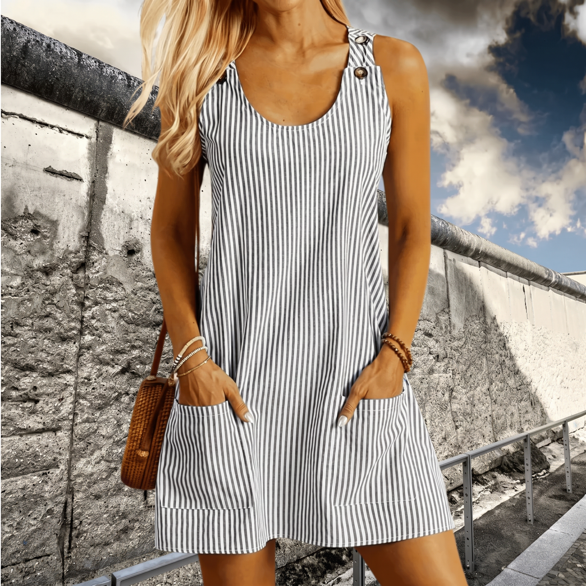 Valérie Robe Rayée De Plage