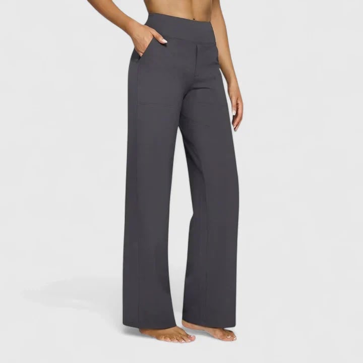 Pantalon Femme Taille Haute à Jambe Droite Coupe Décontractée Confortable