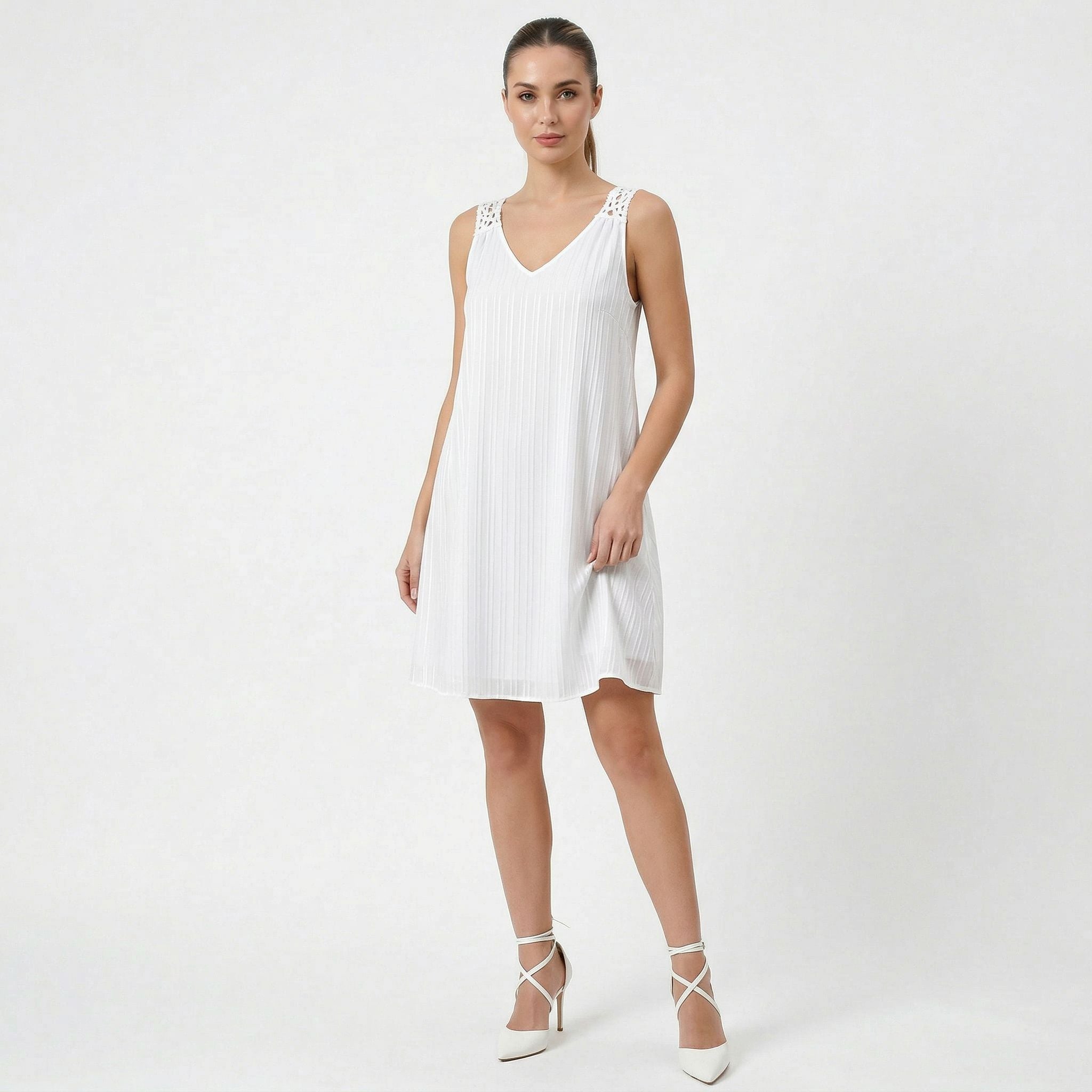 Robe décontractée femme en coton et lin, respirante, sans manches, courte