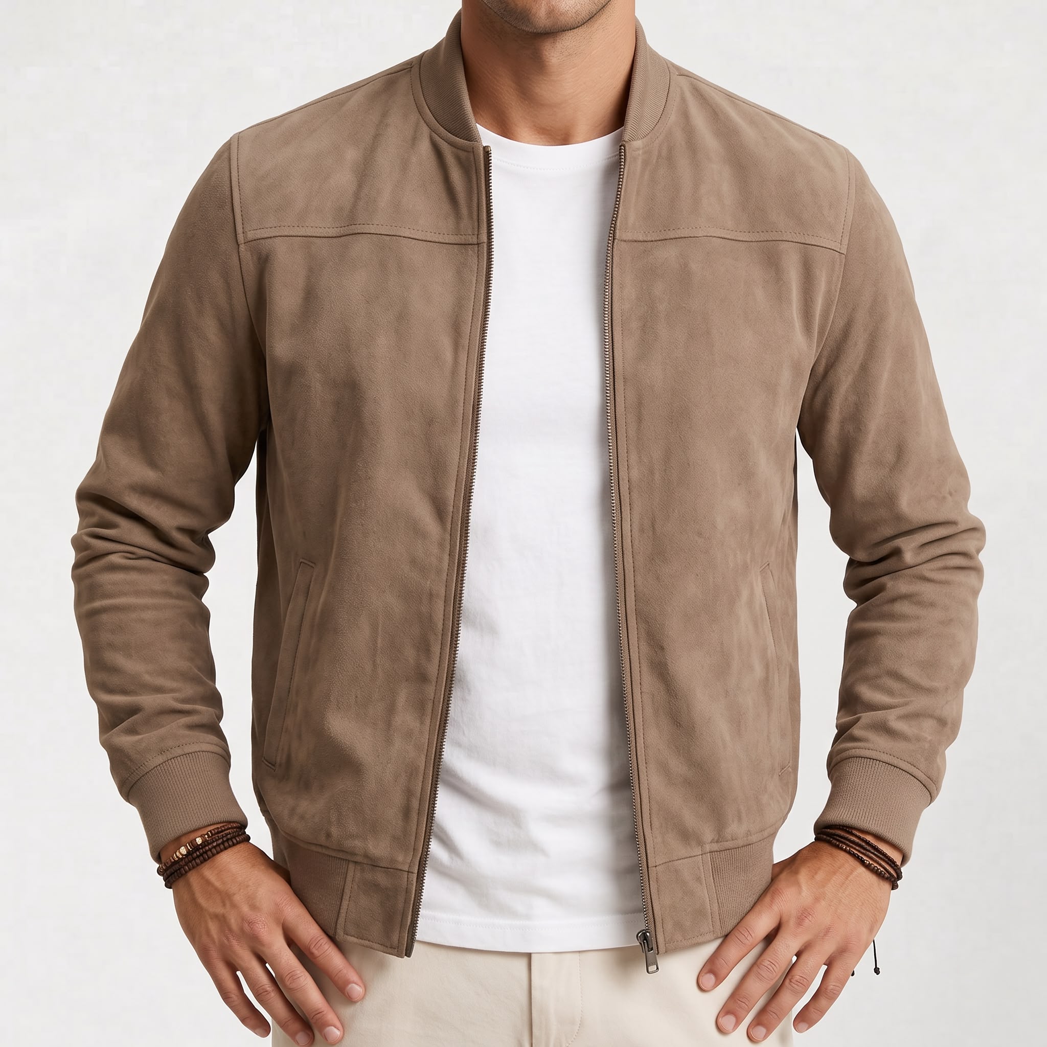 Veste en cuir suede urbaine