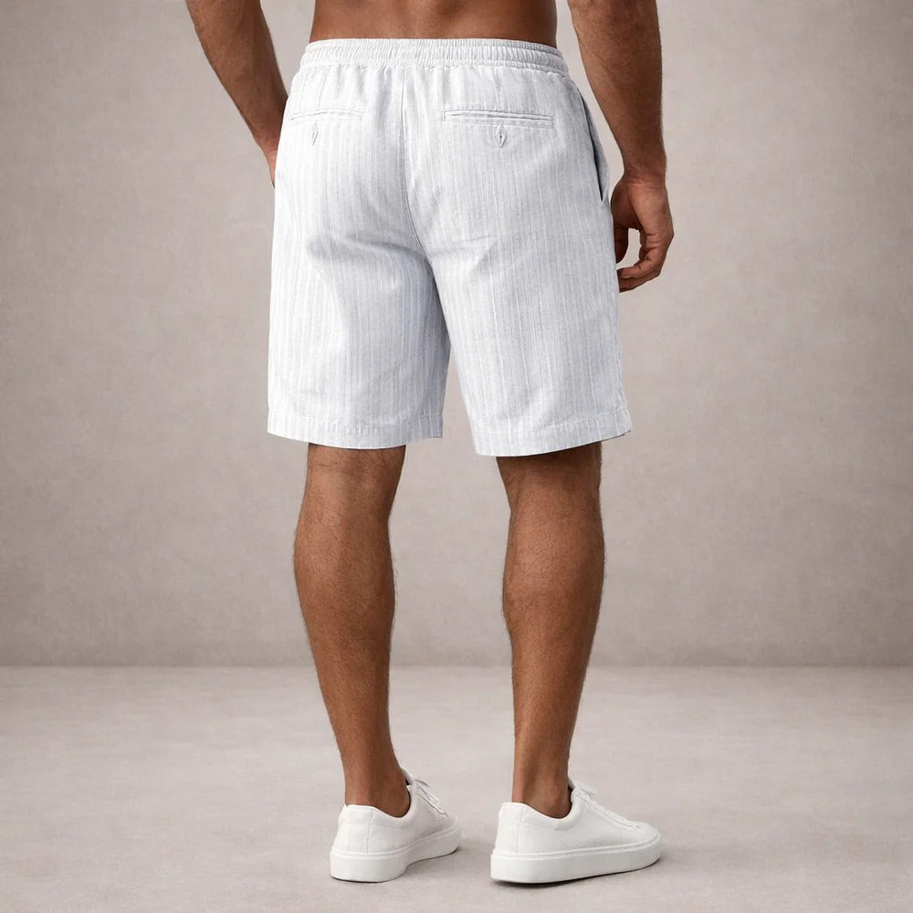 Short homme Lin, coupe régulière, respirant, décontracté d’été