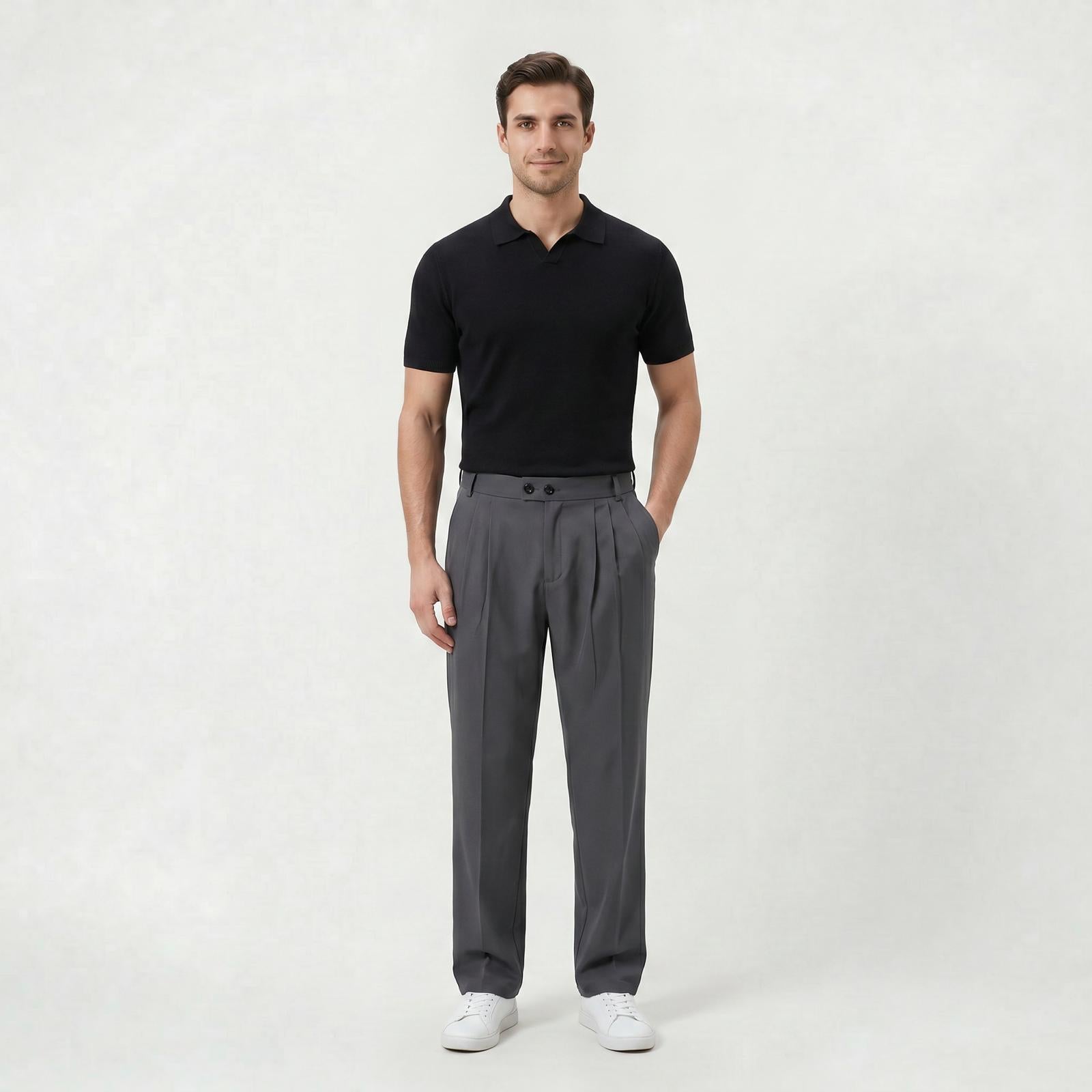 Pantalon habillé coupe décontractée pour homme Pantalon casual léger