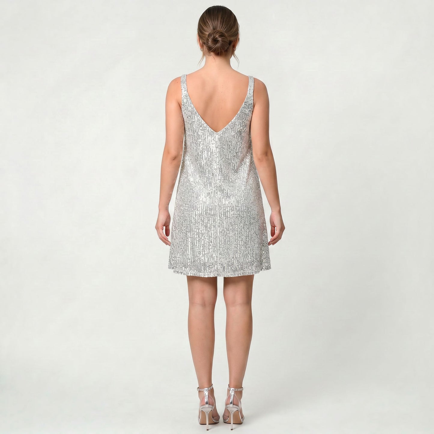 Robe nuisette scintillante pour femme à taille marquée pour soirées élégantes