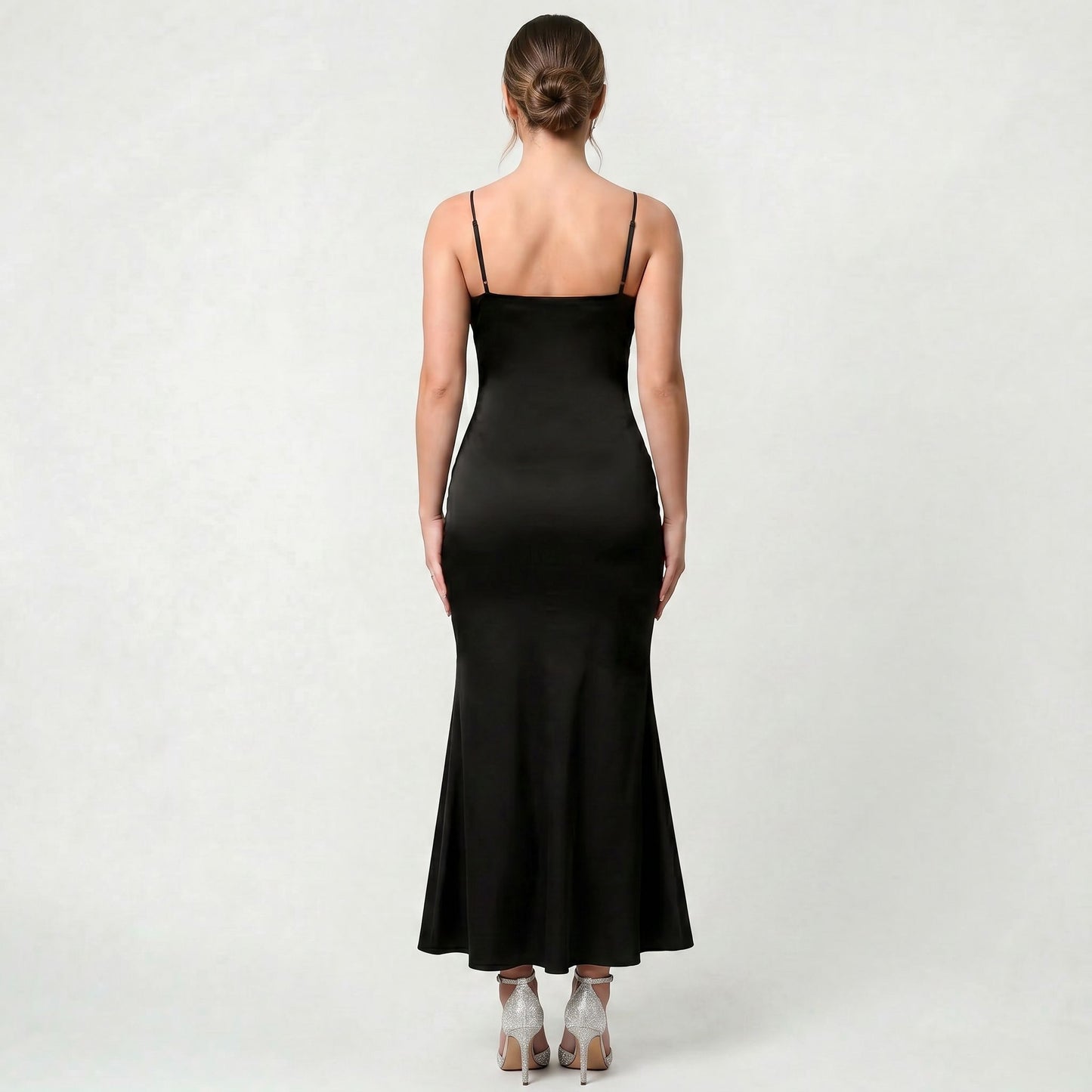 Robe Longue Noire Cintrée pour Femme pour Soirées Élégantes
