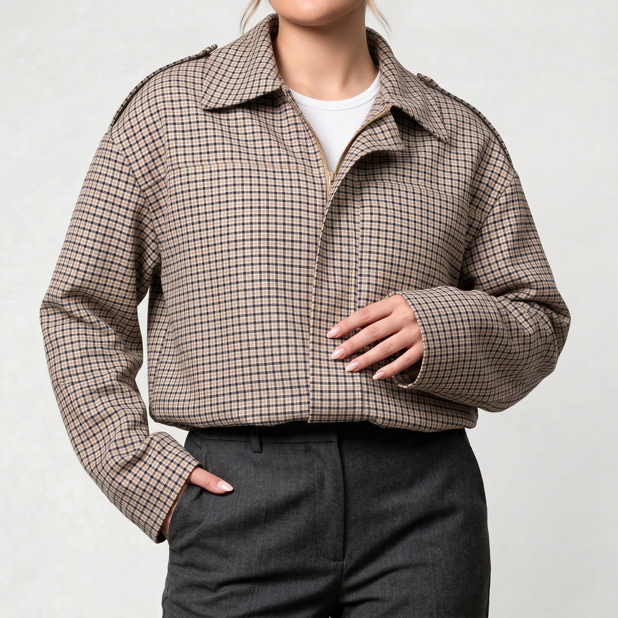 Veste décontractée décontractée au printemps à col rond pour femmes