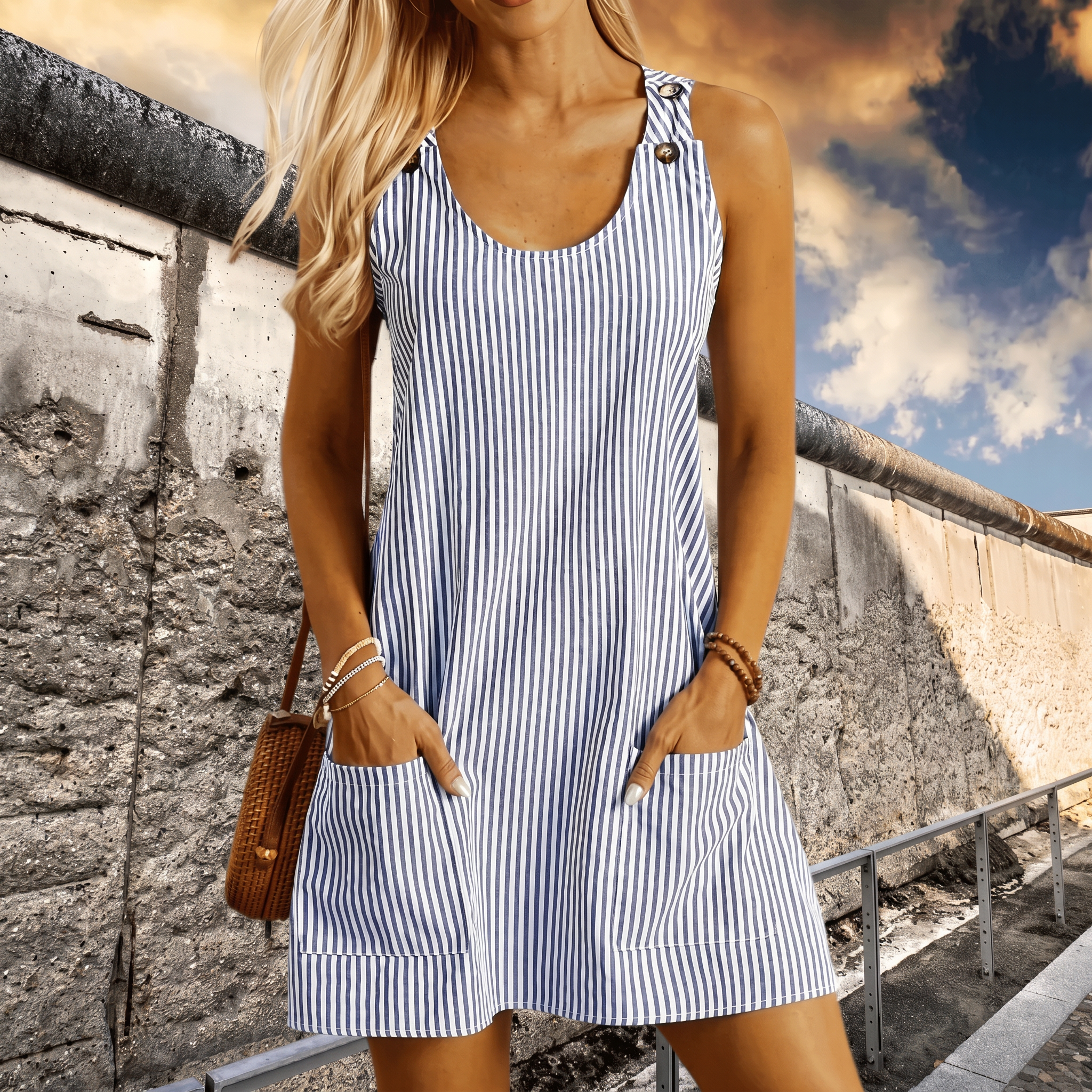 Valérie Robe Rayée De Plage