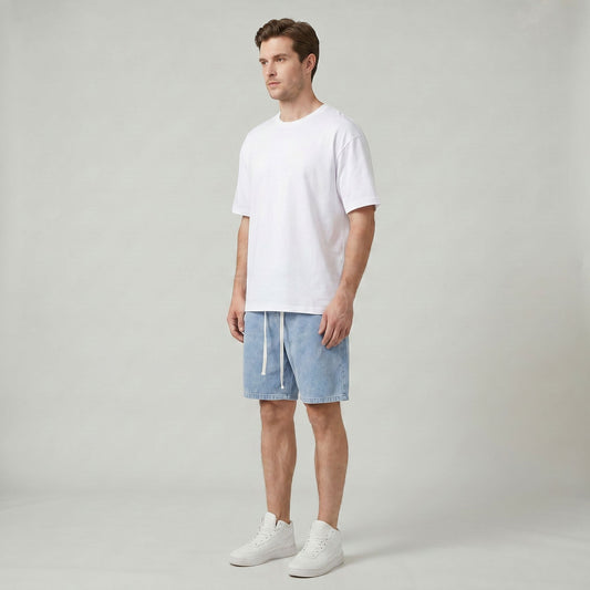 Short en denim léger pour homme avec taille stretch idéal pour l’été