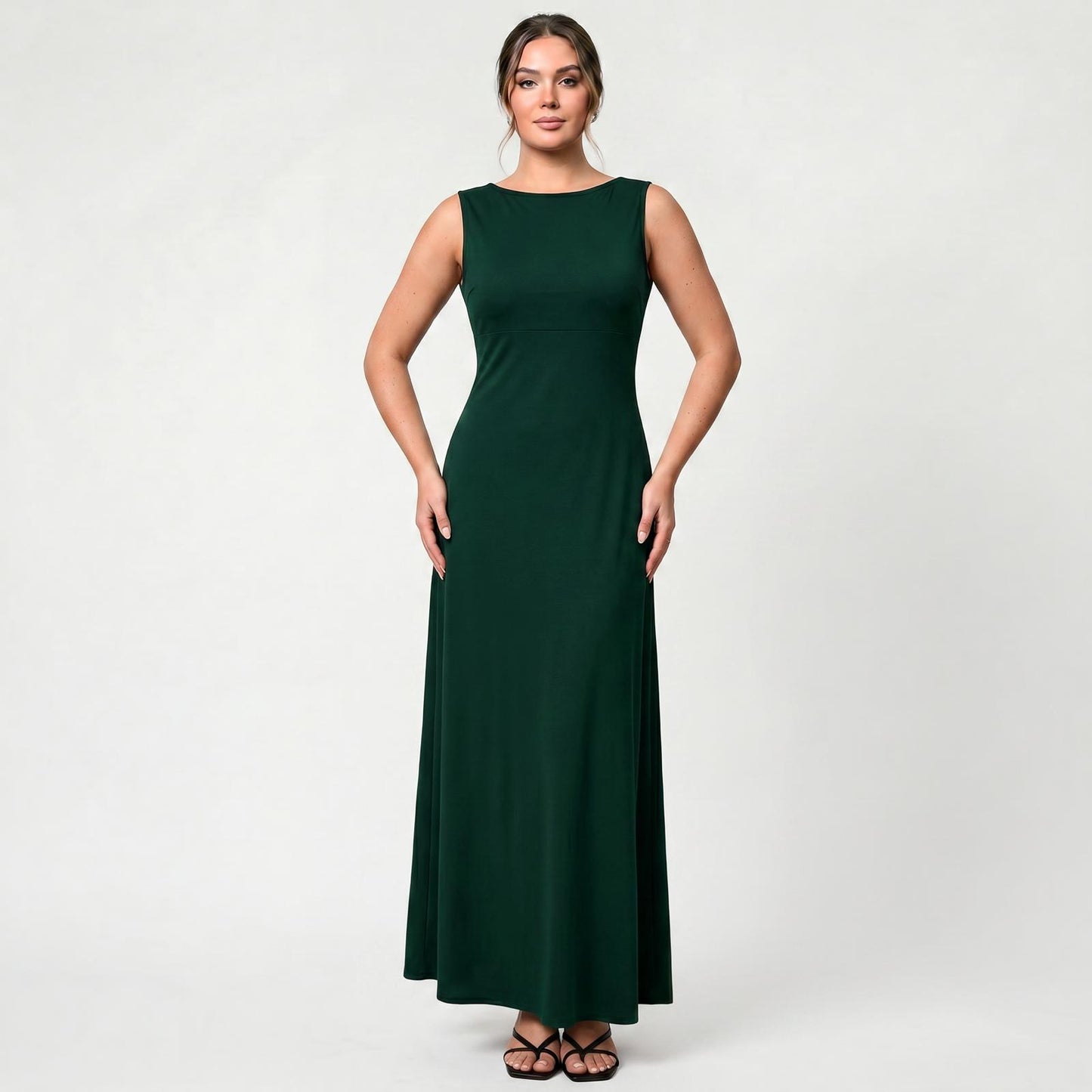 Robe midi coupe A à manches courtes pour femme, légère et décontractée