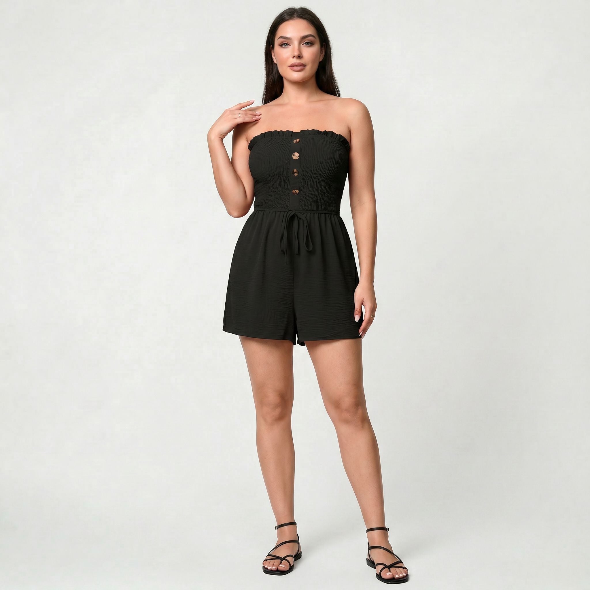 Combinaison Short Bandeau Femme Style Décontracté Léger