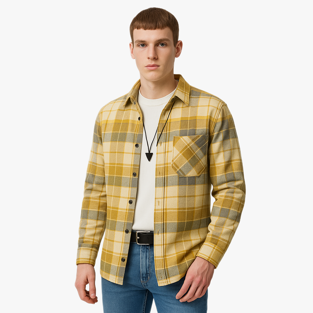 Chemise à carreaux décontractée pour homme