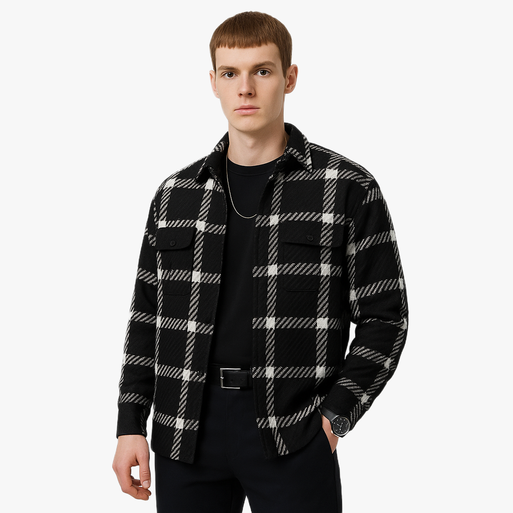 Chemise à carreaux décontractée pour homme