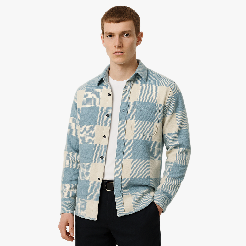 Chemise à carreaux décontractée pour homme