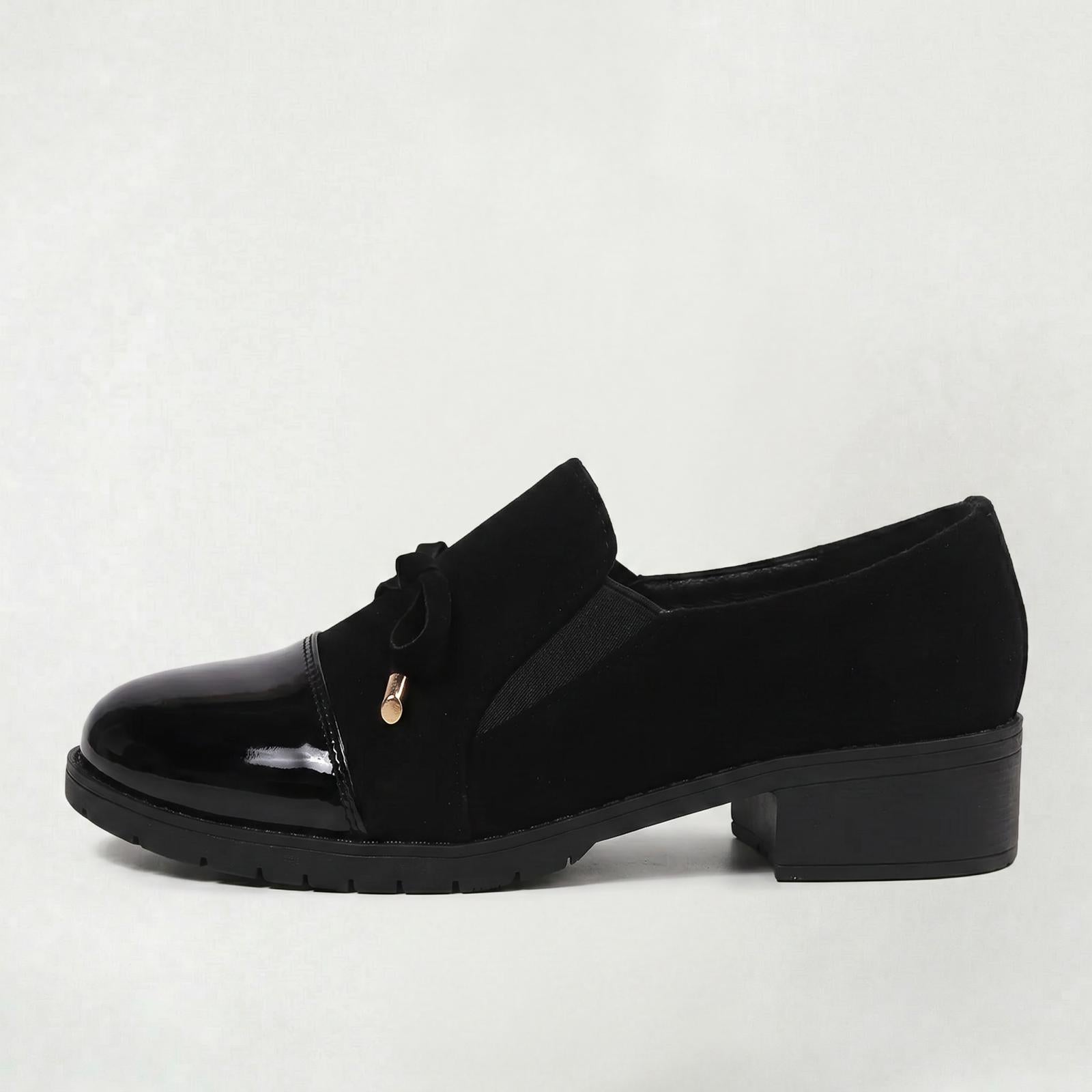 Mocassins Minimalistes à Nœud pour Femme à Talon Moyen, Chaussures Chic Décontractées