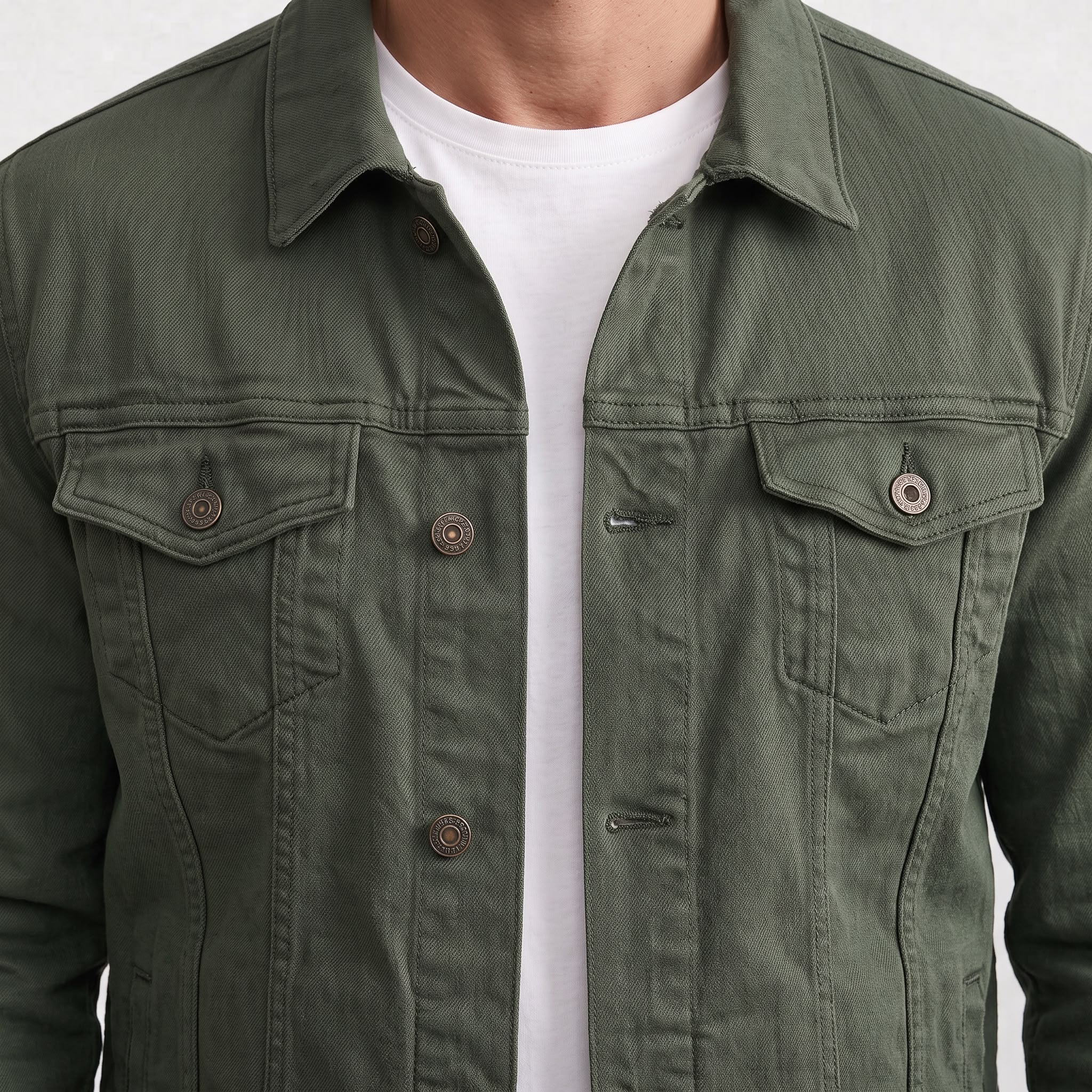 Veste en jean homme en coton avec boutons, style décontracté pour l’automne