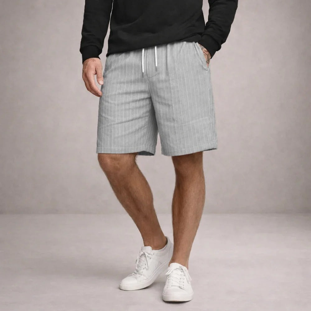 Short homme Lin, coupe régulière, respirant, décontracté d’été