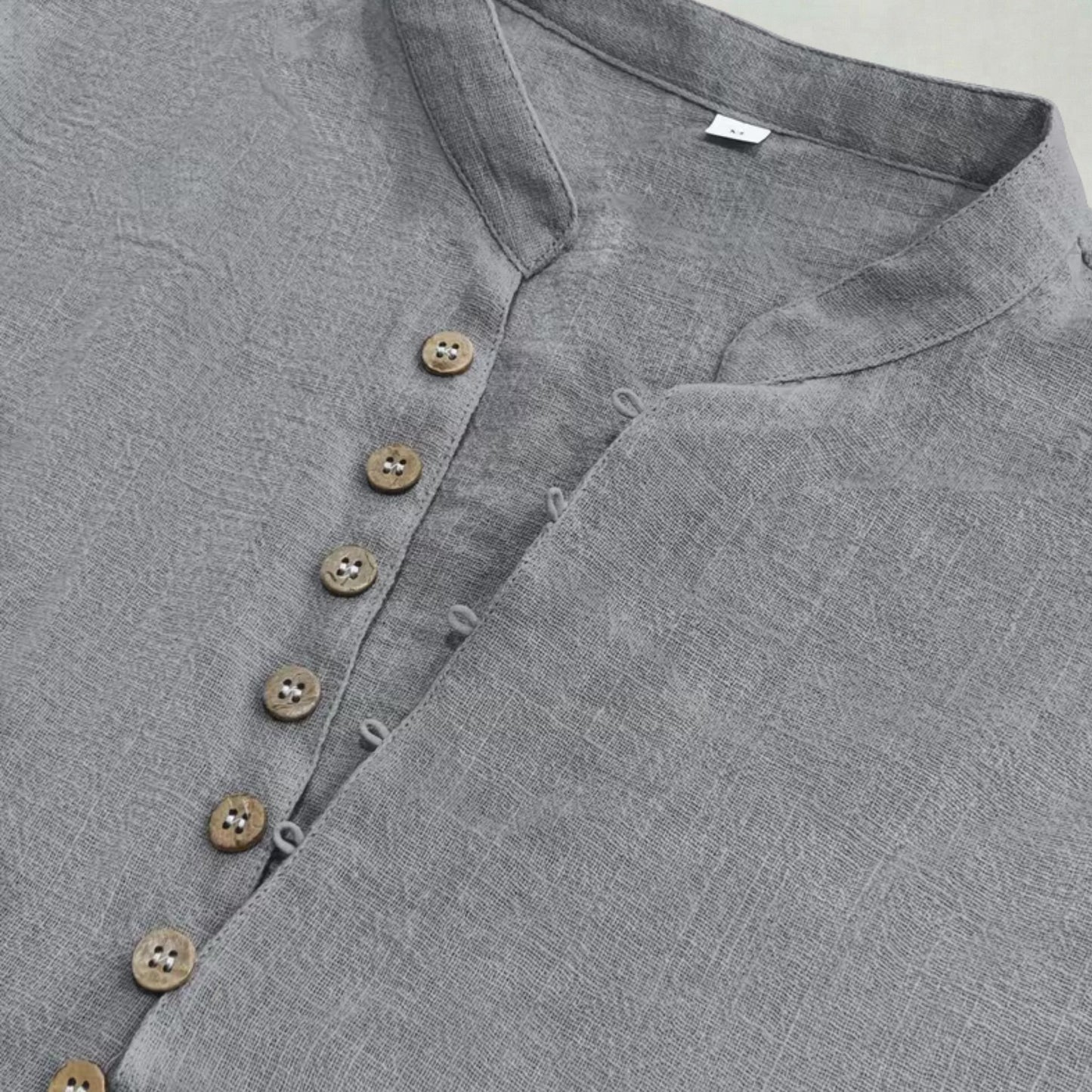 Chemise d’Été Décontractée en Coton et Lin pour Homme Coupe Ample
