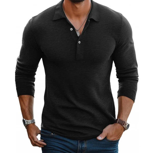 Polo pour hommes Manches longues Slim Look Casual