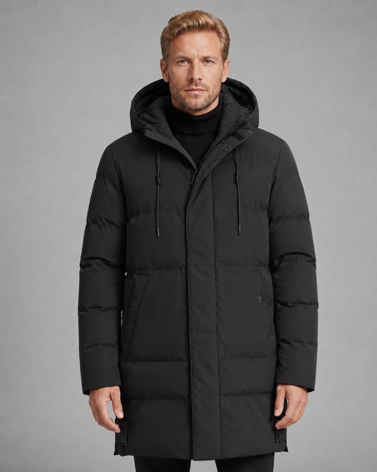 Men's Longline Hooded Puffer Coat