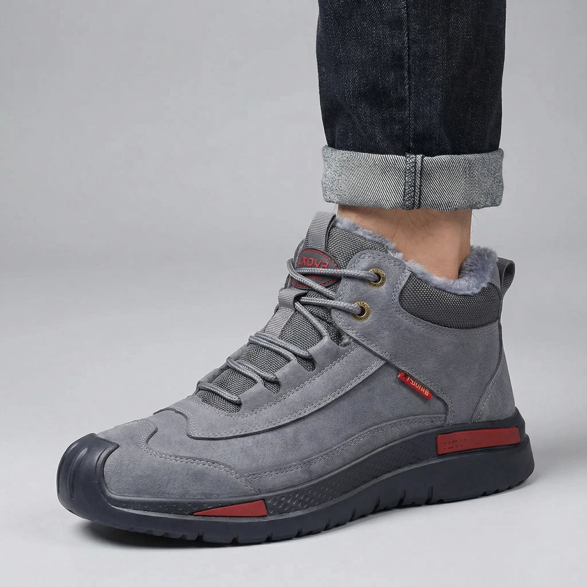 Men's Mid-Top Toe Cap Lace-Up Work Boots