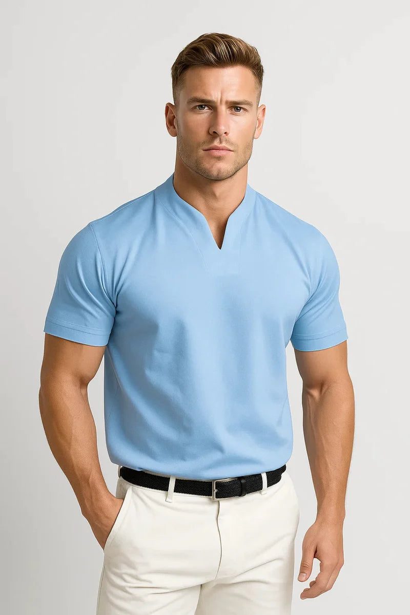 Chemise pour hommes Slim Fit en coton à col fendu, adaptée à un usage quotidien