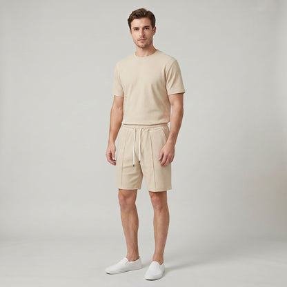 Ensemble Homme Chemise et Short Assortis Coupe Décontractée Été