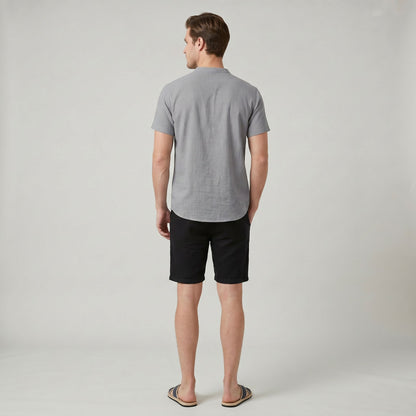 Chemise d’Été Décontractée en Coton et Lin pour Homme Coupe Ample