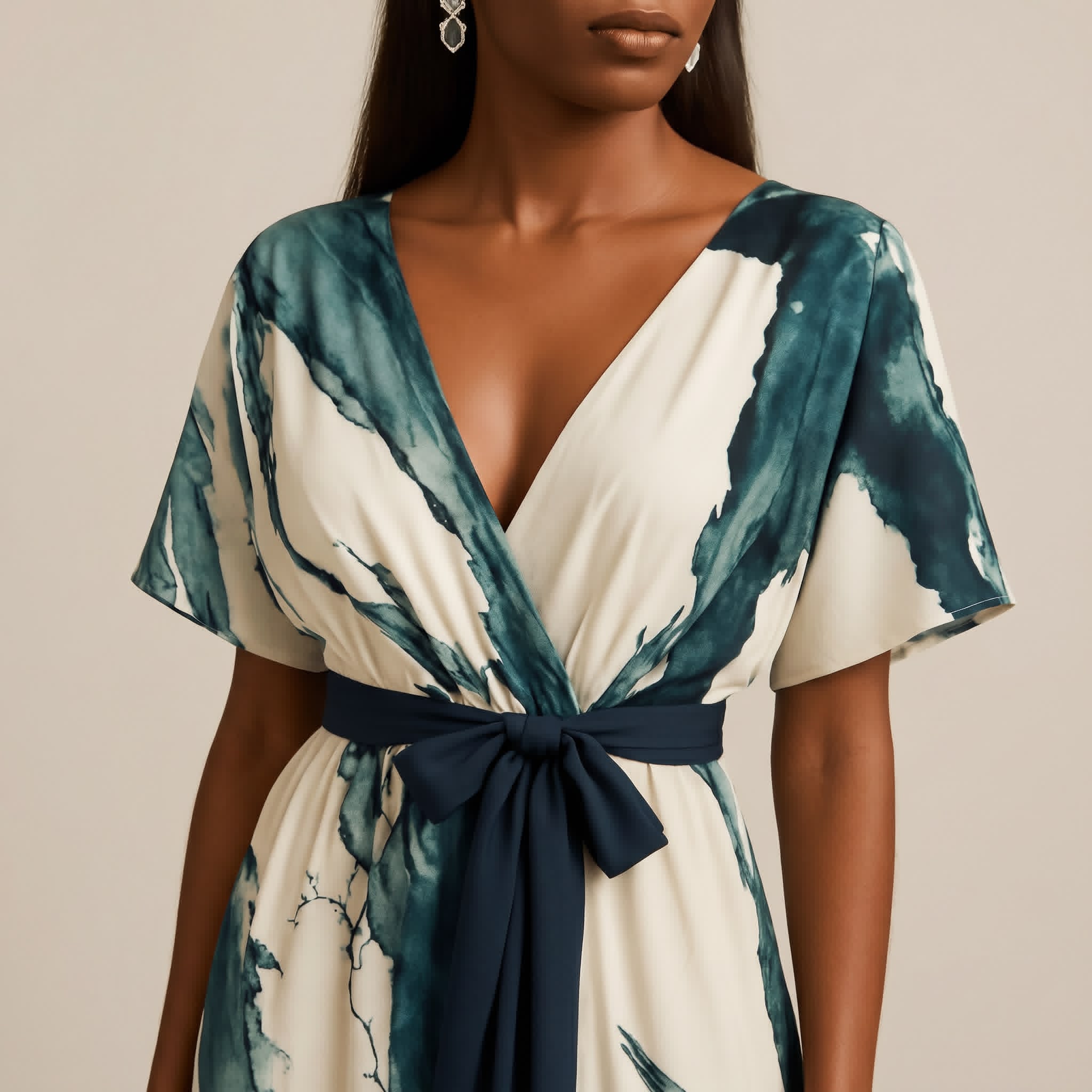 Robe Maxi Femme Imprimé Aquarelle - Robe Longue Fluide Élégante