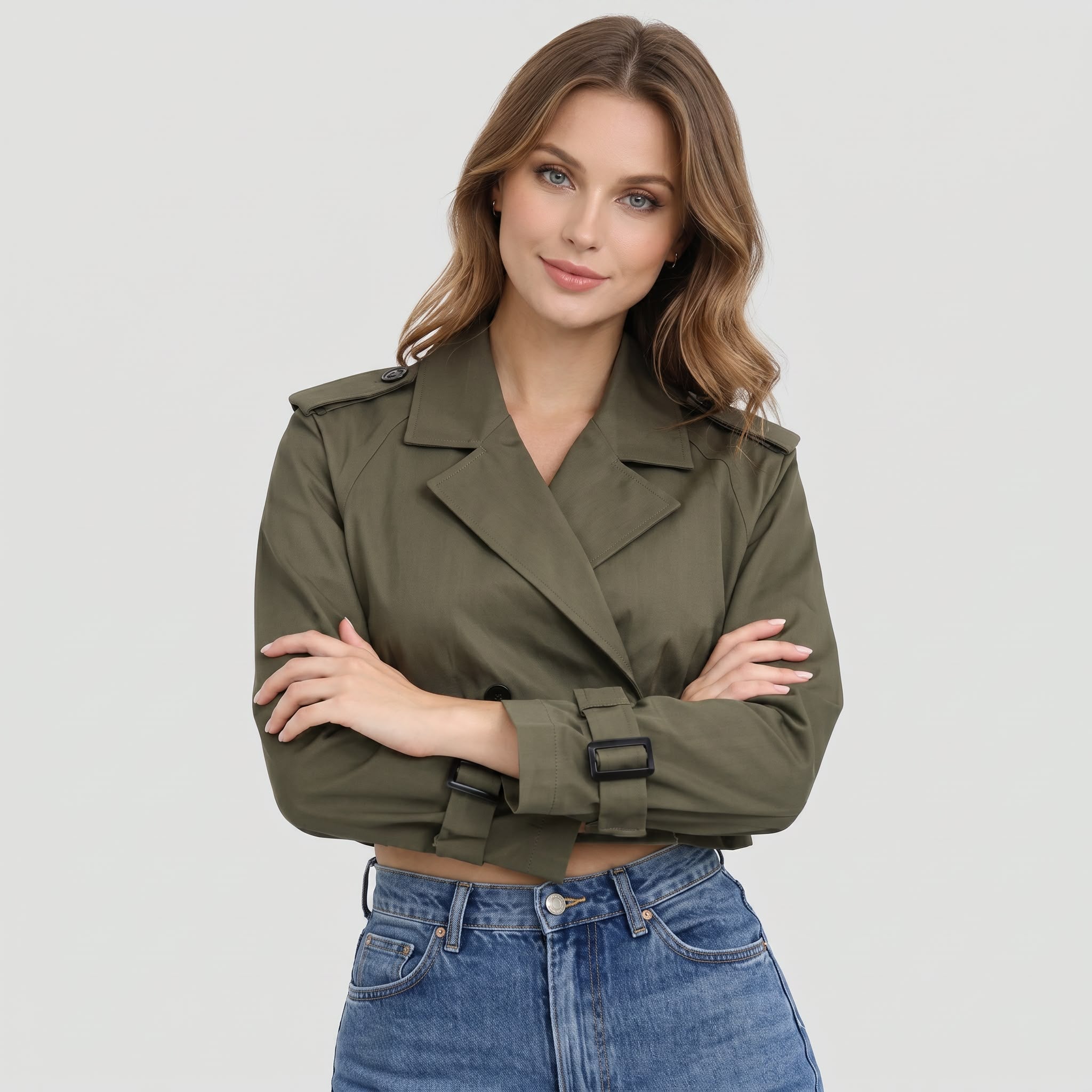 Trench-coat femmes Coupe régulière en coton short