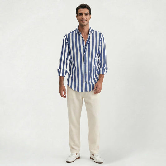 Chemise homme rayée coupe slim au style intemporel
