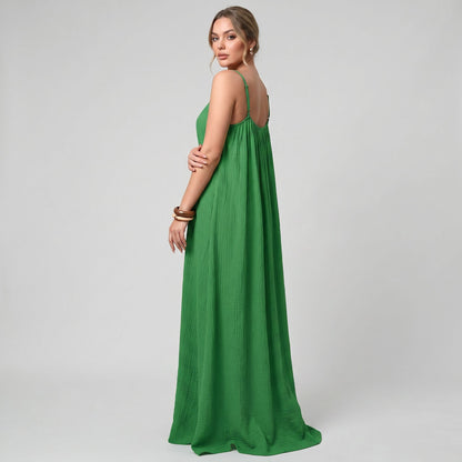 Robe longue d’été pour femme, légère, respirante et sans manches