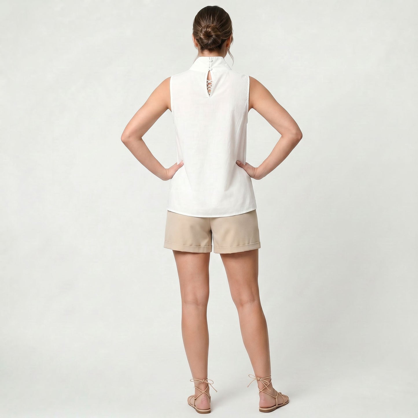 Chemisier Femme Blanc en Coton et Lin Coupe Ample Chemise d’Été