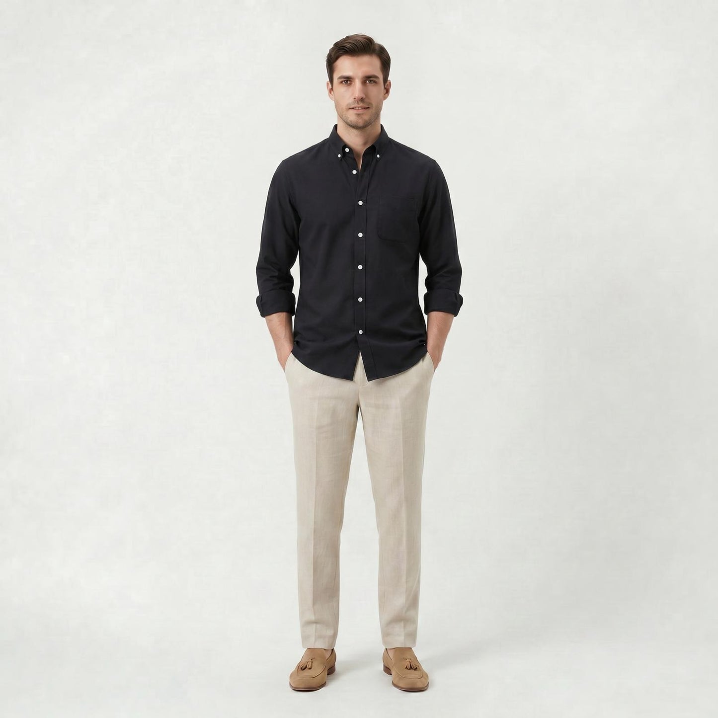 Chemise Homme Respirante à Manches Longues pour un Style Chic Décontracté