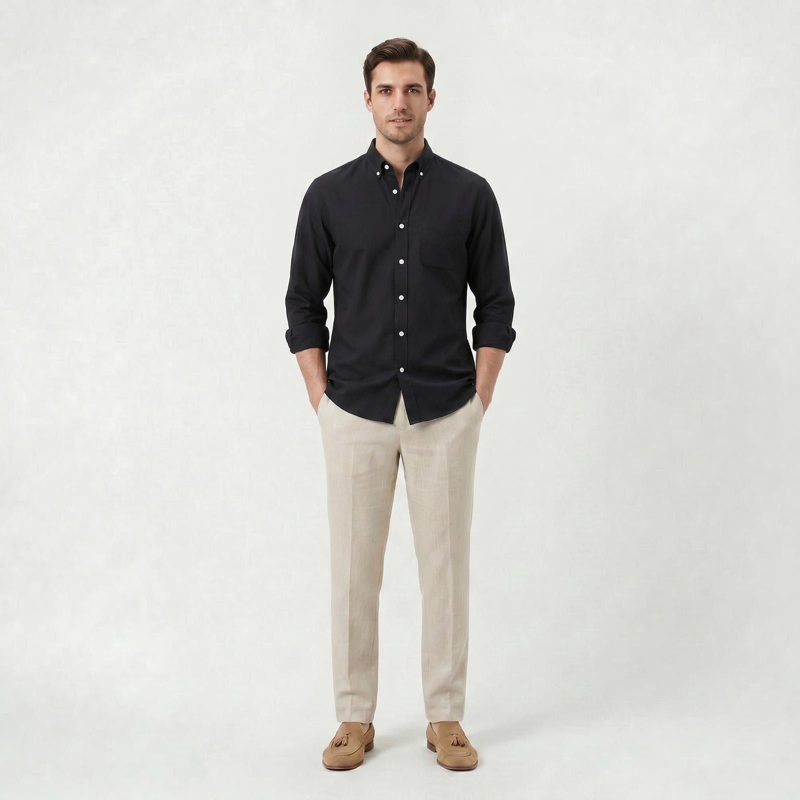Chemise Homme Respirante à Manches Longues pour un Style Chic Décontracté