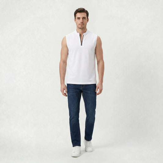 Débardeur Classique Sans Manches en Coton pour Homme Coupe Décontractée d’Été