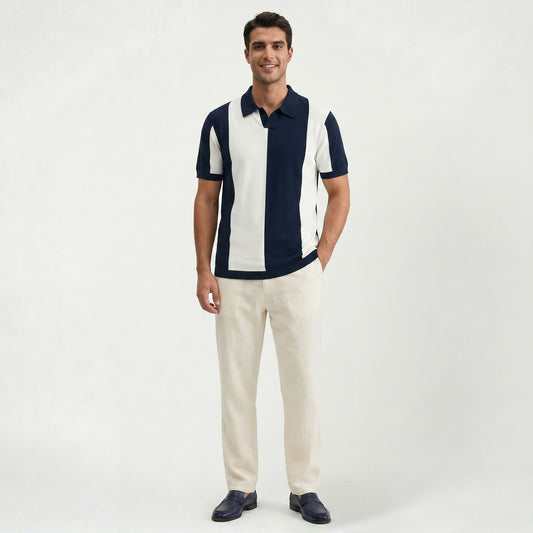 Polo rayé intemporel pour homme au confort raffiné