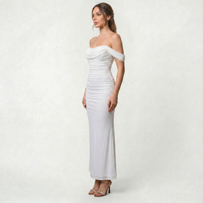 Robe Maxi Épaules Dénudées pour Femme pour Mariages et Réceptions