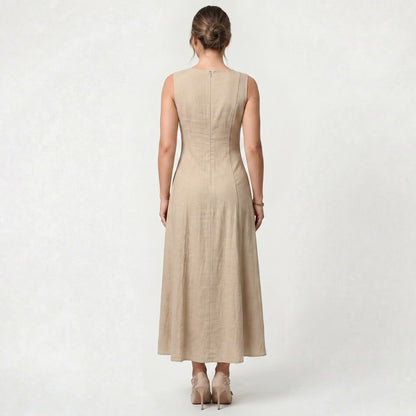 Robe Longue Sans Manches de Luxe pour Femme Coupe Élégante d’Inspiration Classique