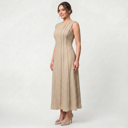 Robe Longue Sans Manches de Luxe pour Femme Coupe Élégante d’Inspiration Classique