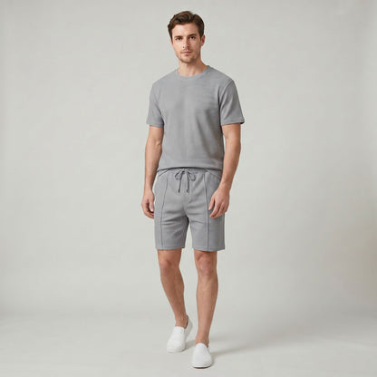 Ensemble Homme Chemise et Short Assortis Coupe Décontractée Été