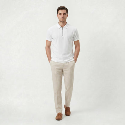 Polo Homme Coupe Slim à Col Zippé pour l’Été