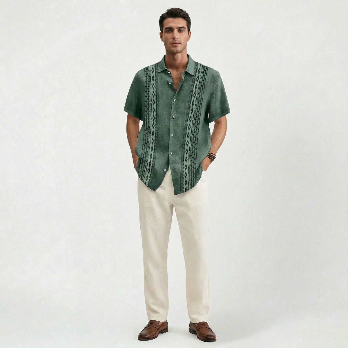 Chemise décontractée intemporelle pour homme, légère, coupe confortable et raffinée