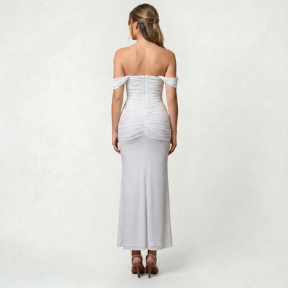 Robe Maxi Épaules Dénudées pour Femme pour Mariages et Réceptions