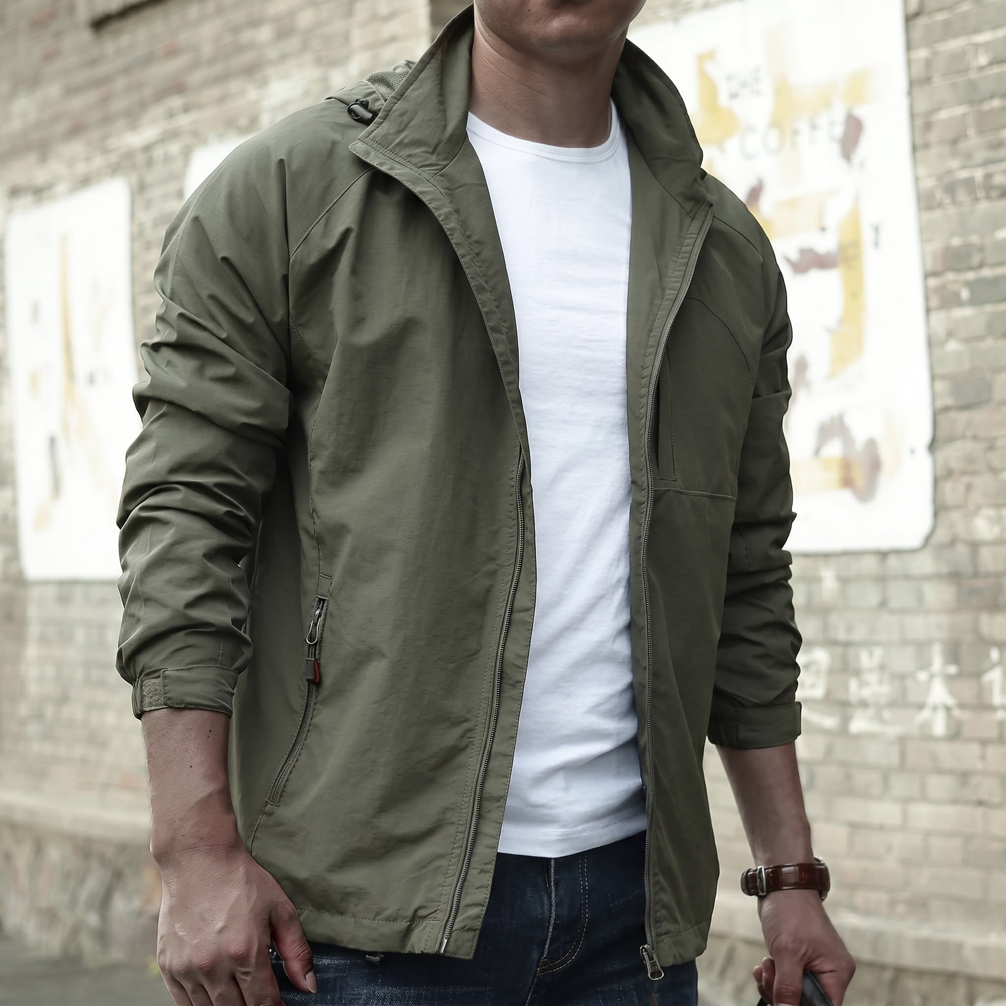 Veste Cargo Imperméable Légère pour Homme Vêtement Décontracté Confortable