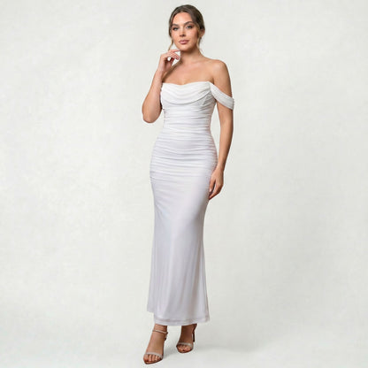 Robe Maxi Épaules Dénudées pour Femme pour Mariages et Réceptions