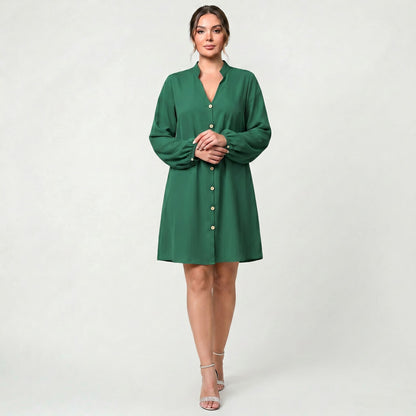 Robe Midi Intemporelle à Manches Longues pour Femme Élégante et Classique