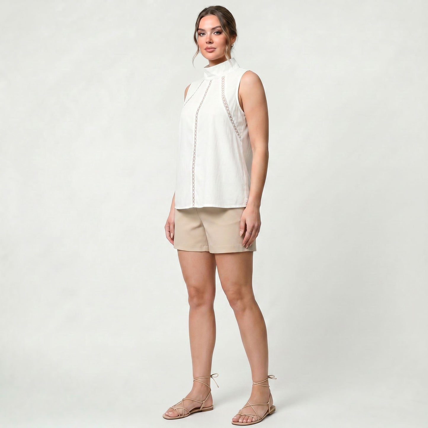 Chemisier Femme Blanc en Coton et Lin Coupe Ample Chemise d’Été