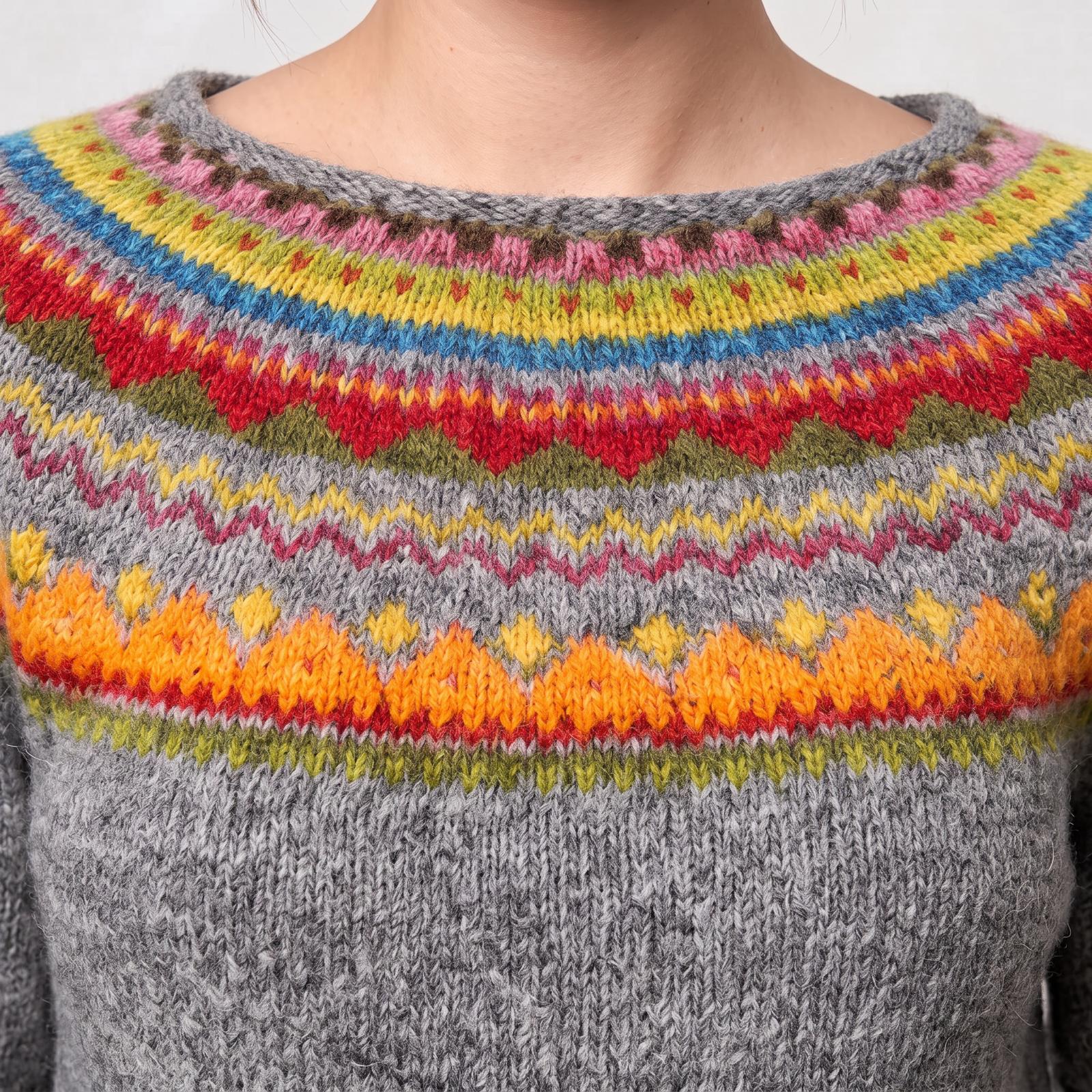 Pull Femme Classique à Motifs Imprimés Coupe Ample Tricot Décontracté Automne-Hiver