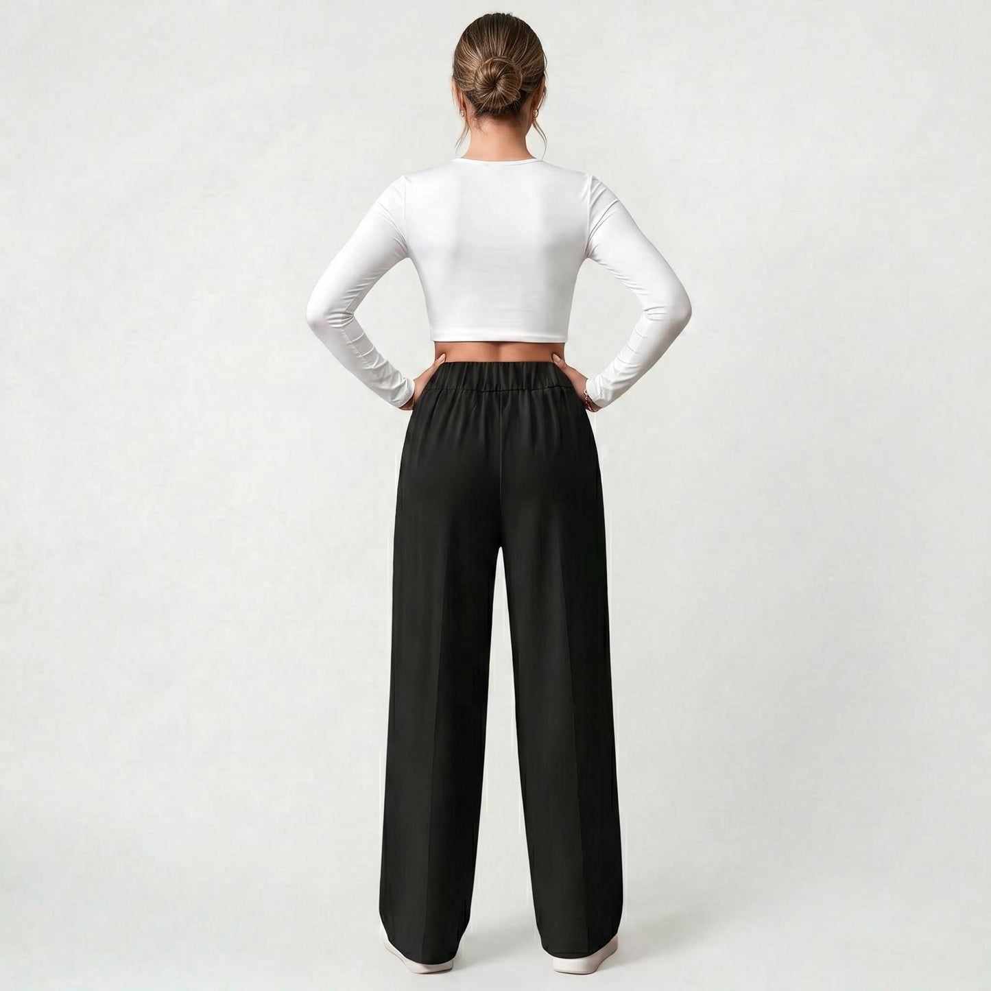 Pantalon large décontracté pour femme coupe ample respirante usage quotidien