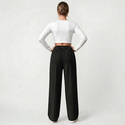 Pantalon large décontracté pour femme coupe ample respirante usage quotidien