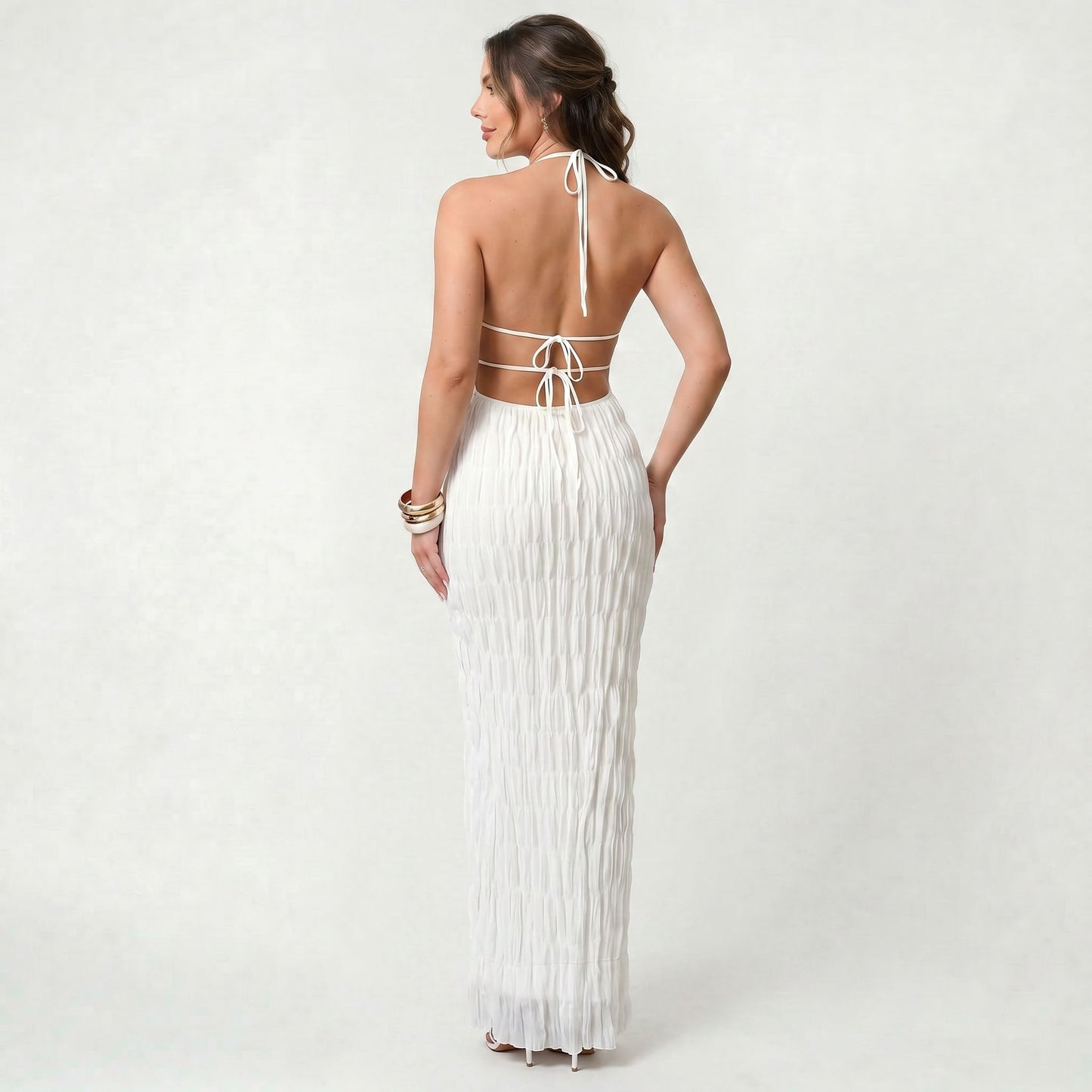 Robe Dos-Nu Respirante pour Femme en Maille Légère